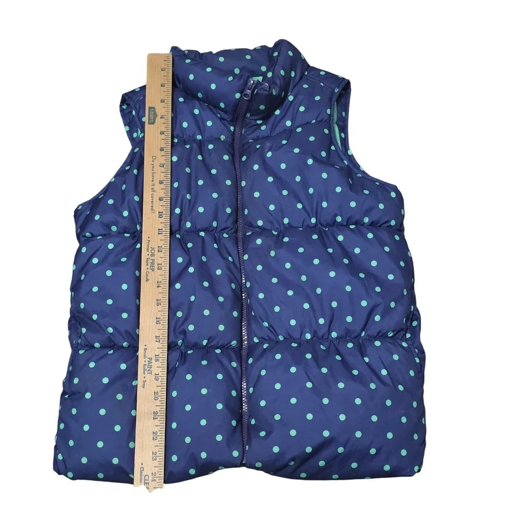 Old Navy Girls Navy Teal Polka‎ Dot Puffer Vest Size XXL 16